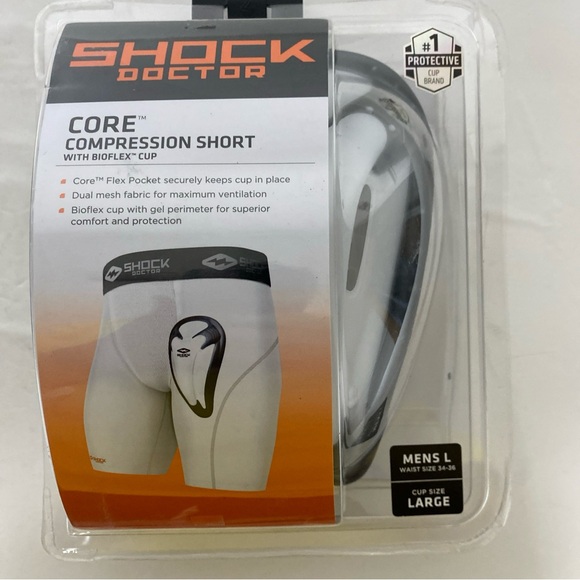 Shock Doctor Core Compression Short with Bioflex Cup Men’s Size L 34-36 - Picture 1 of 3